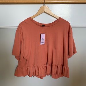 Wild Fable Short Sleeve Cropped Peplum